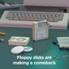 elago Retro Floppy Disk Case Compatible with Apple AirTag 2nd Gen (2026) & 1st Gen - Drop Protection Keychain, Carabiner Key Ring (Track Dogs, Keys, Backpacks, Purses) Tracking Device Not Included [Classic White] view 3