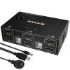 Dual Monitor KVM Switch HDMI 2 Port 4K@60Hz,MLEEDA USB HDMI Extended Display Switcher for 2 Computers Share 2 Monitors and 4 USB 2.0 Hub,Desktop Controller and USB HDMI Cables Included view 1