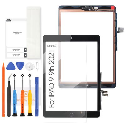 A-MIND for iPad 9 10.2" 2021 Screen Replacement with Home Button Touch Panel, for iPad 9th Generation A2602 A2603 A2604 A2605 Touch Screen Digitizer Glass Panel Lens Repair Kits(Not LCD) (Black)