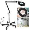 LANCOSC 10X Magnifying Glass with Light and Stand, Floor Lamp with 5-Wheel Rolling Base for Facials Lash Estheticians, 2,200 Lumens Dimmable LED Lighted Magnifier for Reading Sewing Crafts - Black view 1