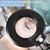 LANCOSC 10X Magnifying Glass with Light and Stand, Floor Lamp with 5-Wheel Rolling Base for Facials Lash Estheticians, 2,200 Lumens Dimmable LED Lighted Magnifier for Reading Sewing Crafts - Black view 2