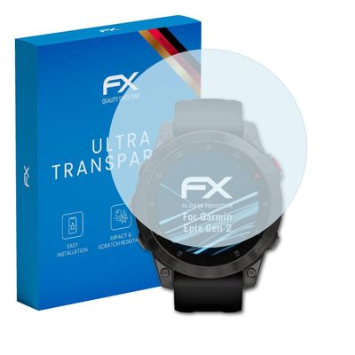 atFoliX Screen Protection Film compatible with Garmin Epix Gen 2 Screen Protector, ultra-clear FX Protective Film (3X)