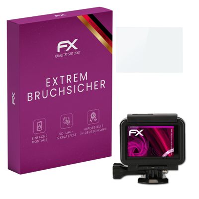 atFoliX Plastic Glass Protective Film compatible with Rollei Actioncam Action one, 9H Hybrid-Glass FX Screen Protector