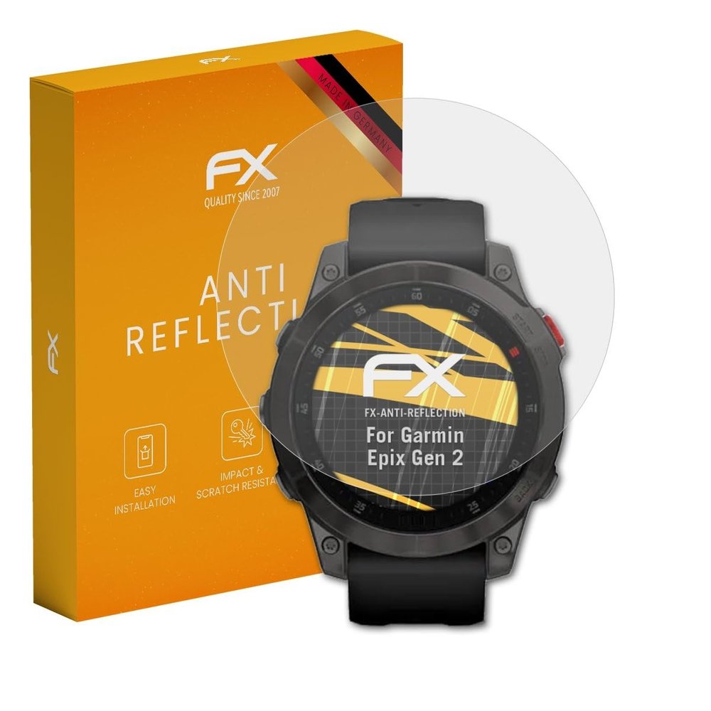 atFoliX Screen Protector compatible with Garmin Epix Gen 2 Screen Protection Film, anti-reflective and shock-absorbing FX Protector Film (3X)