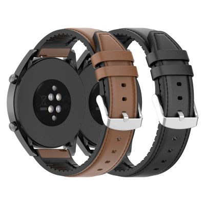 Leather Bands Compatible with haylou LS04/LS09B/LS10/LS05S Adjustable Quick Release Wristbands Strap Breathable Silicone Bands Replacement Wristbands for IMILAB KW66 for Women&Men (black+brown)
