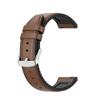 Leather Bands Compatible with haylou LS04/LS09B/LS10/LS05S Adjustable Quick Release Wristbands Strap Breathable Silicone Bands Replacement Wristbands for IMILAB KW66 for Women&Men (black+brown) view 2
