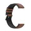 Leather Bands Compatible with haylou LS04/LS09B/LS10/LS05S Adjustable Quick Release Wristbands Strap Breathable Silicone Bands Replacement Wristbands for IMILAB KW66 for Women&Men (black+brown) view 3