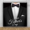 10x12FT Black and White Happy Father's Day Backdrop Thanks Daddy Papa Background Banner Decorations White Necktie Super Dad Family Party Decoration and Supplies for Home and Party view 2