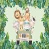 12x10ft Jungle Animals Oh Baby Backdrop Wild Animals Tropical Leaves Baby Shower Photography Background Cartoon Safari Animals Green Car Gender Neutral Baby Shower Decoration Photo Booth Props view 1