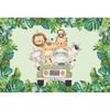 12x10ft Jungle Animals Oh Baby Backdrop Wild Animals Tropical Leaves Baby Shower Photography Background Cartoon Safari Animals Green Car Gender Neutral Baby Shower Decoration Photo Booth Props view 4