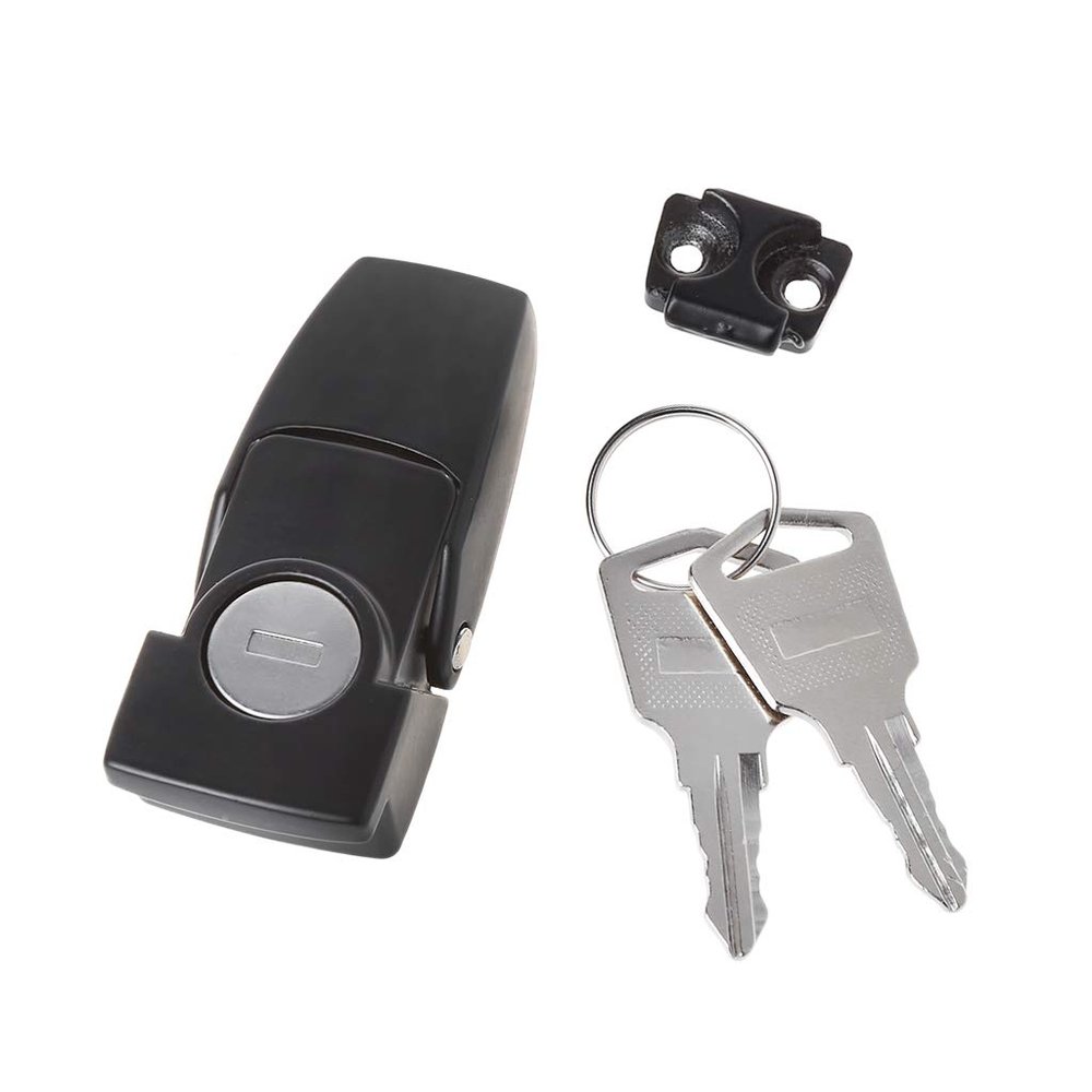 kxnps Hasp Latch, Cabinet Black Coated Metal Hasp Latch DK604 Security Toggle Lock with Two Keys
