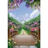 10x12FT Spring Scenery Photography Backgrounds Outdoor Garden Colorful Flowers Blossoms Green Natural Scenic Backdrop Banner Wood Floor Photo Booth Shoot Vinyl Studio Props view 4