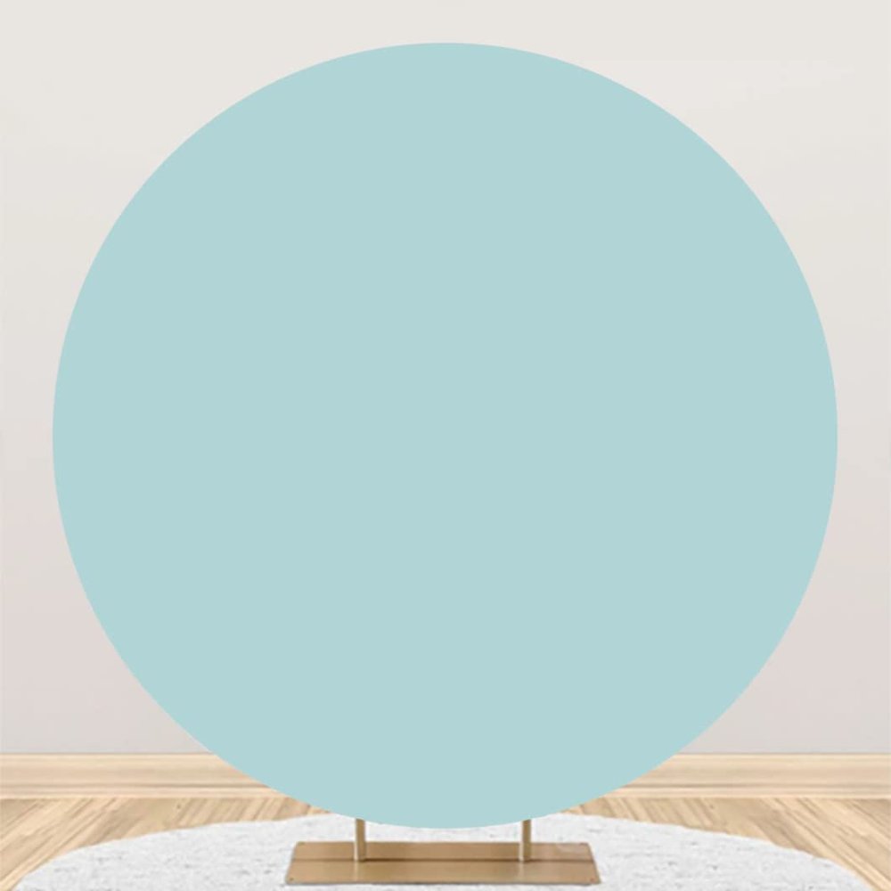 Laeacco Solid Green Round Backdrop Cover 3x3ft Polyester Pure Pea Green Circle Background Newborn Baby Shower Birthday Party Decoration Cake Table Banner Kids Adults Photo Studio Shoot Props