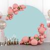 Laeacco Solid Green Round Backdrop Cover 3x3ft Polyester Pure Pea Green Circle Background Newborn Baby Shower Birthday Party Decoration Cake Table Banner Kids Adults Photo Studio Shoot Props view 2