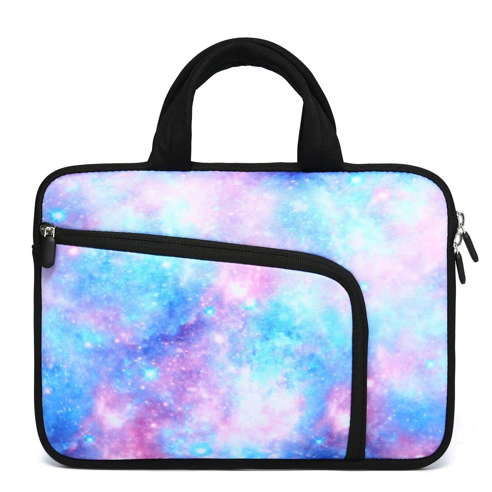 14 15 15.4 15.6 inch Laptop Handle Bag Computer Protect Case Pouch Holder Notebook Sleeve Neoprene Cover Soft Carrying Case with Extra Pockets For Dell Lenovo Toshiba Chromebook ASUS Acer(Blue Galaxy)