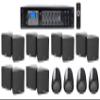 Rockville 6-Zone Amp+(12) 3.5" Black Cube+(4) Pendant Speakers for Restaurant/Bar/Cafe view 1