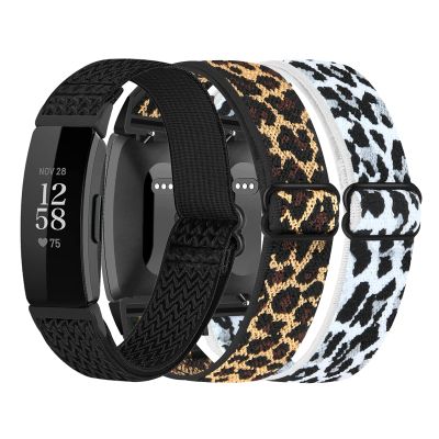 3-Pack Elastic Nylon Bands Compatible with Fitbit Inspire 2 / Inspire HR/Inspire/Ace 2, Soft Adjustable Solo Loop Replacement Straps for Fitbit Inspire Fitness Tracker Women Men