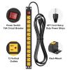 BTU Power Strip Surge Protector Rack-Mount PDU, 12 Outlet Power Strip with Switch, Metal Mountable Heavy Duty for Server Racks, Garage Shop, Industrial Commercial (Yellow 6FT) view 3