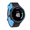 Threeeggs Replacement Silicone Sport Watch Band for Forerunner 220 230 235 620 630 735XT Smartwatch Wrist Strap (Black & Sky Blue) view 2