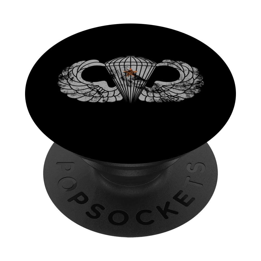 US Army Parachutist Badge Combat Star - Airborne Jump Wings PopSockets Swappable PopGrip
