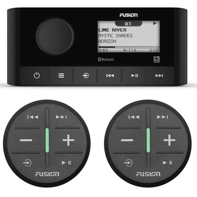Fusion MS-RA60 Marine Stereo with 2 Fusion ARX70B Wireless Remote Black