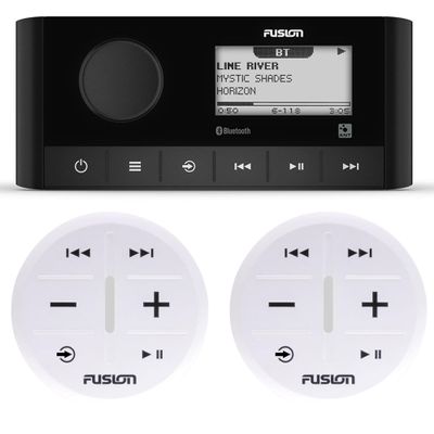 Fusion MS-RA60 Marine Stereo with 2 Fusion ARX70W Wireless Remotes White