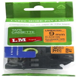 LM Tapes - Premium 3/8" (9mm) Black on Bright Orange Compatible TZe P-Touch Tape for use with Brother PT-H105, PTH105 Ptouch Label Printer Includes Tape Size/Color Guide.