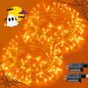 JMEXSUSS 2 Pack Orange Halloween Lights Indoor, Total 200 LED 66FT view 1