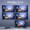 UGREEN HDMI Splitter 1 in 4 Out 4K@60Hz HDMI 2.0 Splitter 18 Gbps 1x4 Only Mirror Screen Support EDID HDCP 2.2/1.4 3D HDR Compatible with Apple TV Blu-Ray Monitor Xbox PS5/4 Switch Projector view 2