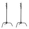 2 Packs C-Stand Kit,Heavy Duty Steel Photography Light Stand Kit,Adjustable 5-10.8 feet Sturdy Turtle Base for Studio Softbox, Monolights, Reflector, UmbrellaBlack view 1