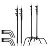 2 Packs C-Stand Kit,Heavy Duty Steel Photography Light Stand Kit,Adjustable 5-10.8 feet Sturdy Turtle Base for Studio Softbox, Monolights, Reflector, UmbrellaBlack view 2