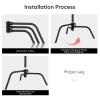2 Packs C-Stand Kit,Heavy Duty Steel Photography Light Stand Kit,Adjustable 5-10.8 feet Sturdy Turtle Base for Studio Softbox, Monolights, Reflector, UmbrellaBlack view 4