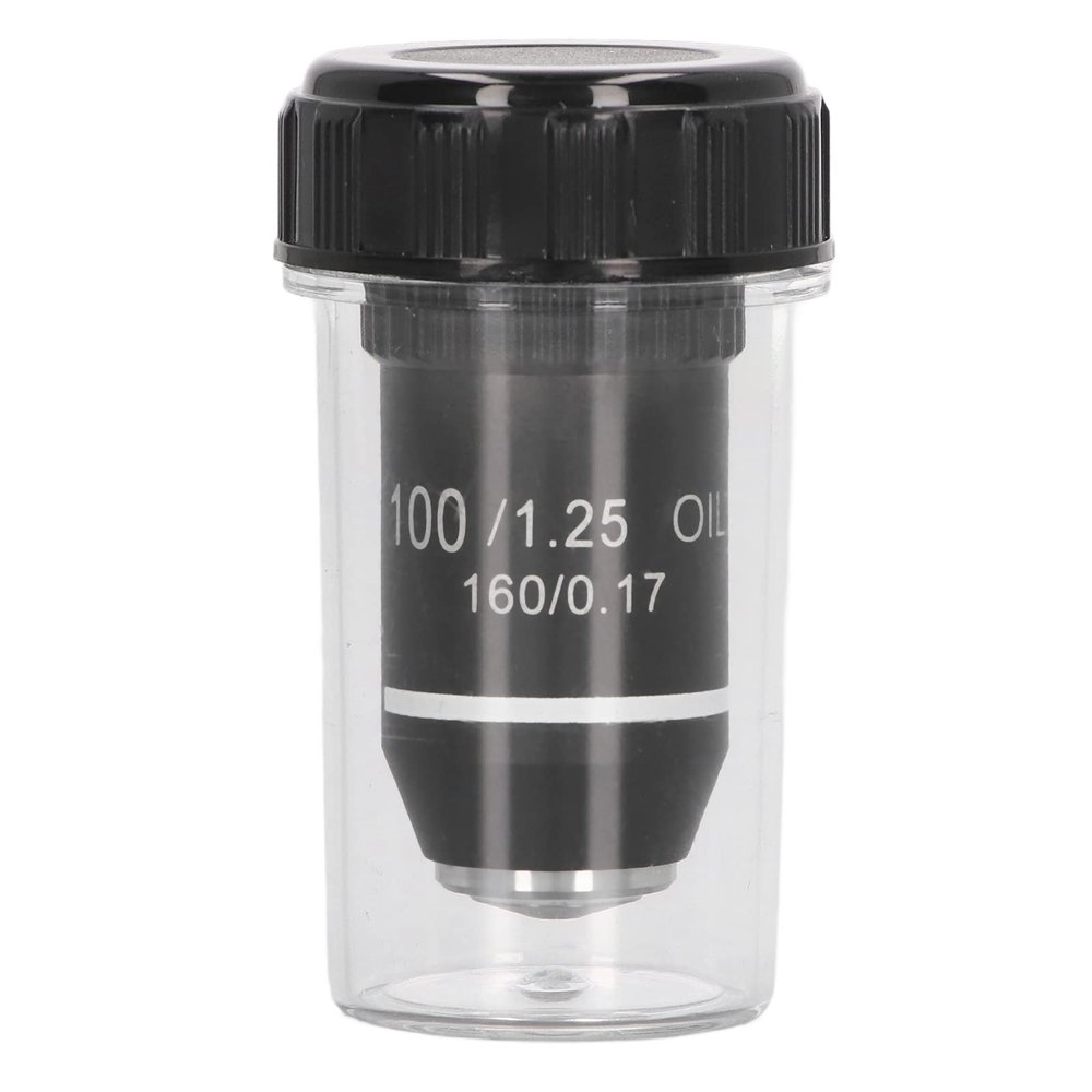 100X Microscope Objective Lens Replacement High Power 20.2mm Interface for Compound Microscopes Brass Chrome Plated