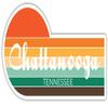 Chattanooga Tennessee 2 x 1.25 Inch Sticker Retro Vintage Sunset City 70s Aesthetic Design view 1