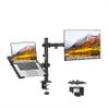 UPGRAVITY Monitor and Laptop Mount, Monitor Arm with Vented Tray for 13" to 27" LCD Computer Screens and Notebook up to 17 inch, Fully Adjustable Laptop Mount Stand Holds up to 17.6lbs view 1