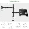UPGRAVITY Monitor and Laptop Mount, Monitor Arm with Vented Tray for 13" to 27" LCD Computer Screens and Notebook up to 17 inch, Fully Adjustable Laptop Mount Stand Holds up to 17.6lbs view 2