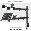 UPGRAVITY Monitor and Laptop Mount, Monitor Arm with Vented Tray for 13" to 27" LCD Computer Screens and Notebook up to 17 inch, Fully Adjustable Laptop Mount Stand Holds up to 17.6lbs view 4