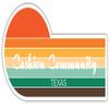 Cashion Community Texas 2 x 1.25 Inch Sticker Retro Vintage Sunset City 70s Aesthetic Design view 1