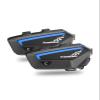 FreedConn FX Motorcycle Helmet Bluetooth Headset, Motorcycle Communication Systems with CVC Noise Cancellation, Stereo Music, 6 Riders 0.75mi/1200m intercom, 30Hrs Intercom, IP65, Black, 2 Pack view 1