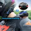 FreedConn FX Motorcycle Helmet Bluetooth Headset, Motorcycle Communication Systems with CVC Noise Cancellation, Stereo Music, 6 Riders 0.75mi/1200m intercom, 30Hrs Intercom, IP65, Black, 2 Pack view 4