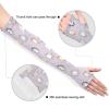 Qilmy Purple Cat Arm Sleeves for Men Women, UV Sun Protection Cooling Compression Arm Sleeves with Thumb Hole for Driving, Cycling, Golf, Fishing, Garden view 3
