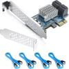 10Gtek 4-Port SATA 3.0 PCIe Expansion Card, 6Gbps Adapter with 4 Cables & Low Profile Bracket, PCIe x1 Slot for HDD/SSD Storage Upgrade view 1