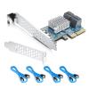 10Gtek PCIe SATA Card 4-Port, 6Gbps SATA3.0 Controller PCIe x4 Lane Expansion Card, Support SSD/HDD for Desktop & NAS Storage view 1