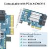 10Gtek PCIe SATA Card 4-Port, 6Gbps SATA3.0 Controller PCIe x4 Lane Expansion Card, Support SSD/HDD for Desktop & NAS Storage view 2