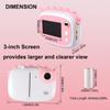 DMWD Instant Camera for Kids Camera for Girls 3.0" Touch Screen, Kids Digital Camera Instant Print with 3 Rolls Print Papers & 32G TF CardPink view 3