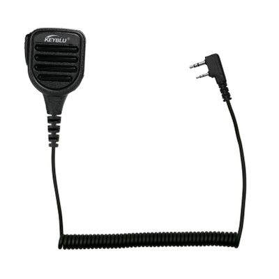 KEYBLU Waterproof Shoulder Speaker Mic 2 Pin Two Way Radio Microphone with 3.5mm Audio Jack Compatible with UV-5R, BTECH, Kenwood, Retevis Radios Walkie Talkie(for Kenwood, Black with 3.5 mm Jack)