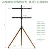UPGRAVITY Easel TV Stand with Tripod Base for 45-65 inch Flat Screen up to 77lbs, Height Adjustable TV Stand Tripod for Living Room w/Cable Ties, 180Swivel, Black view 4