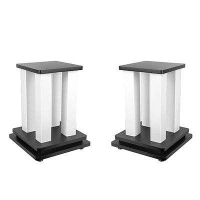 Feet 45.5cm Wood Speaker Stands, HiFi Bookshelf Box and Satellite Speakers Wood Speaker Stands, Audio Listening Experienc (Color : White, Size : 34 * 34 * 45.5cm)