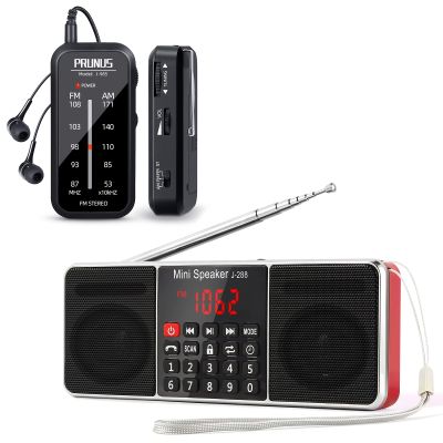 985 Pocket Radio with Earphones + 288 Digital Radio with Double Speaker