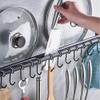 BUNCC Wall-Mounted Coat Rack Super Easy to Install Rust and Waterproof Black Kitchen Hook Rack Stainless Steel Rack Type Storage Holder Kitchen Wall Hook view 3
